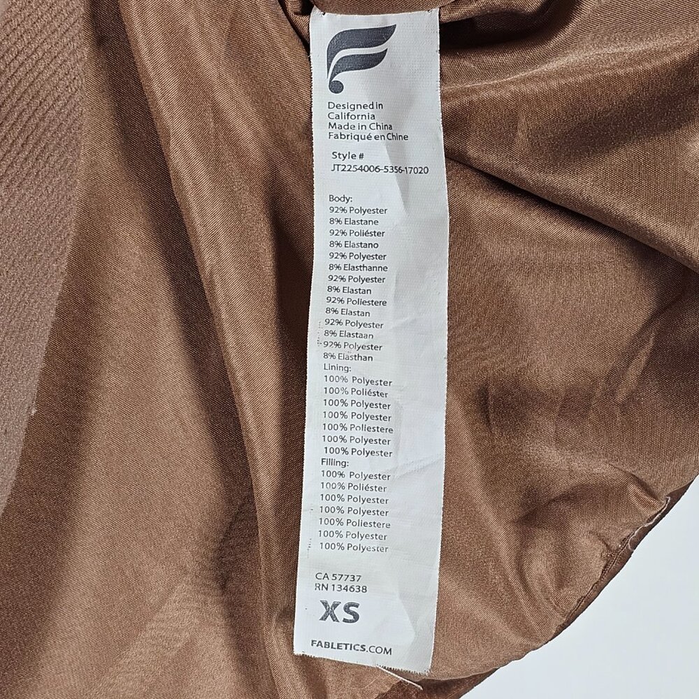 Fabletics Wander Crushed Velour Cropped Womens XS Full Zip Puffer Jacket - Picture 6 of 8